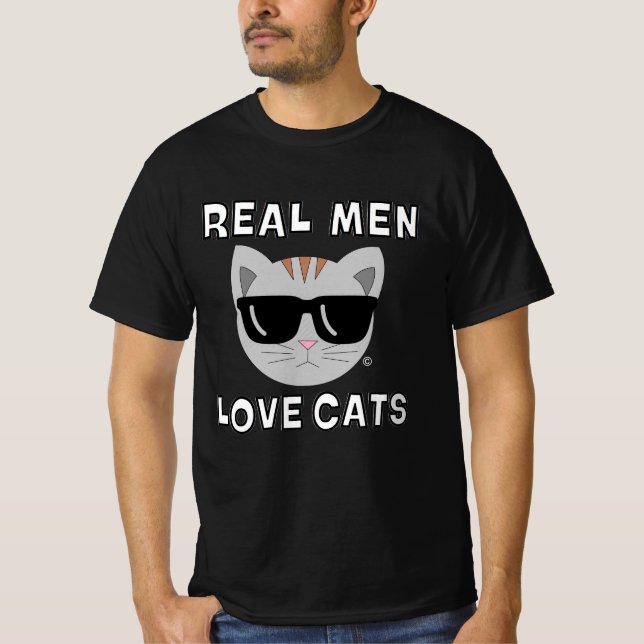 Camiseta HOMENS REAIS ADORAM GATOS Óculos de sol Gato (Frente)