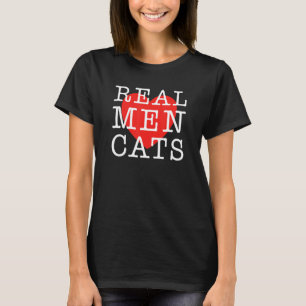 Camiseta Homens Reais Adoram Gatos Para Pais De Gato Ou Qua