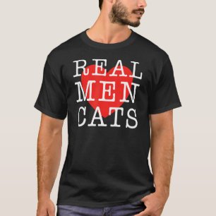 Camiseta Homens Reais Adoram Gatos Para Pais De Gato Ou Qua