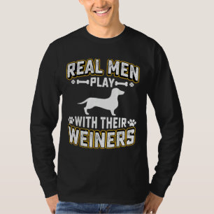 Camiseta Homens Reais Brincam Com Cachorro De Vidro Puppie