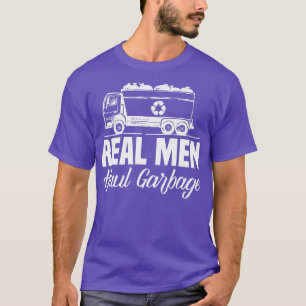 Camiseta Homens Reais Caminhões De Lixo Lixeira Lavam Lixo