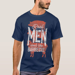 Camiseta Homens Reais Cheiram A Carne Fumada De Churrasco C