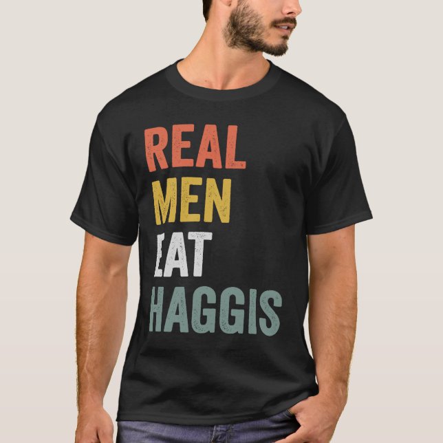 Camiseta Homens Reais Comem Haggis (Frente)