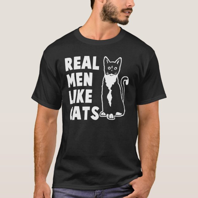 Camiseta Homens Reais Como Gatos (Frente)