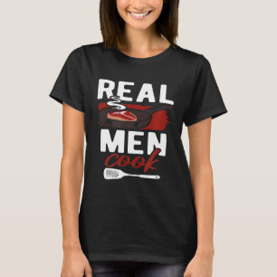 Camiseta Homens Reais Cozinheiro Chef Comida Carne Culinári