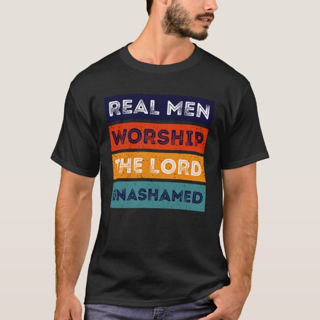 Camiseta Homens Reais Cultos O Senhor Unashamt Homens Crist (Frente)
