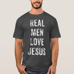 Camiseta Homens Reais Engraçados Adoram Jesus Igreja Crist