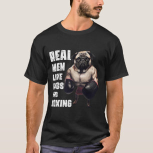 Camiseta Homens Reais Engraçados Adoram Pugs E Malhações De