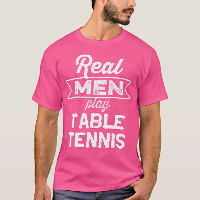 Camiseta Homens Reais Engraçados Tocam Ping Pong Mesa Grung (Frente)