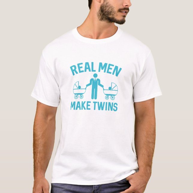 Camiseta Homens Reais Fazem Gêmeos (Frente)