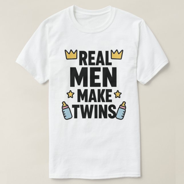 Camiseta Homens Reais Fazem Gêmeos (Frente do Design)
