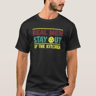 Camiseta Homens Reais Ficam Fora do Jogador de Pickleball d