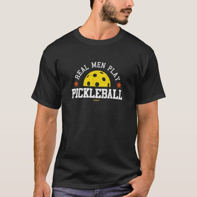 Camiseta Homens Reais Jogam Pickleball (Frente)