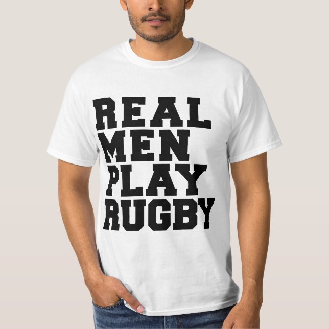 Camiseta Homens Reais Jogam Rugby (Frente)