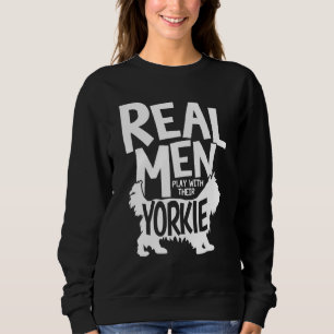 Camiseta Homens Reais legal Brincam Com Seus Pais Yorkies