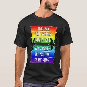 Camiseta Homens Reais Orgulham LGBTQ Abelhas Engraçadas Gay
