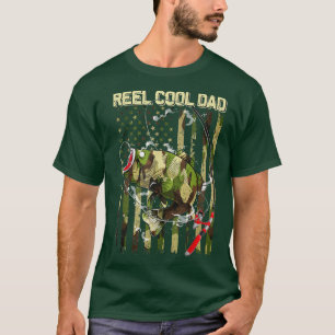 Camiseta Homens Reel Legal Pai Pesca Vovô Camouflage Americ