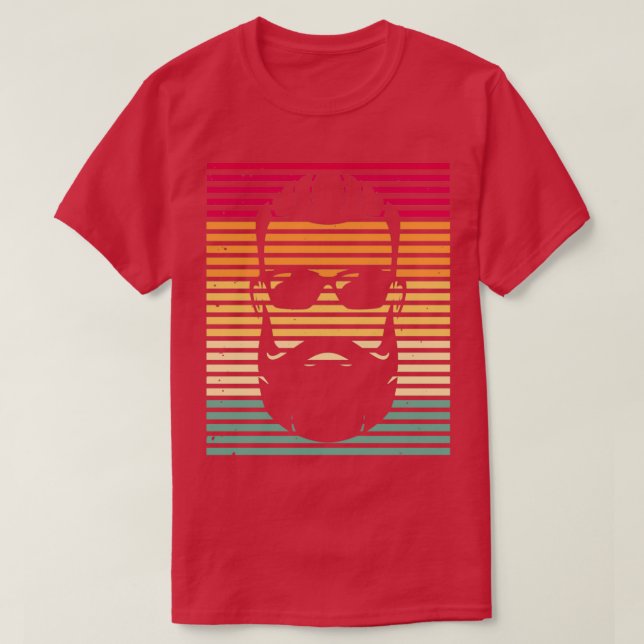 Camiseta Homens Retro Barba Vintage Barbas Barba Cheio (Frente do Design)