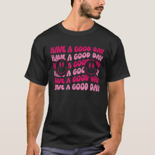 Camiseta Homens Retron Boas Dias Mulheres Garotas Sorriem C