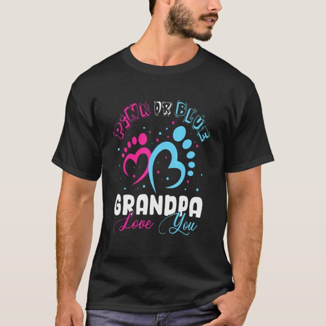 Camiseta Homens Rosa Ou Azul Vovô Te Ama Revolução B (Frente)