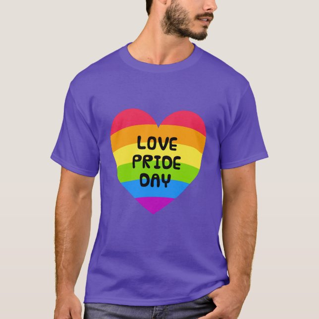 Camiseta Homens roxos do Dia do Orgulho do Amor (Frente)