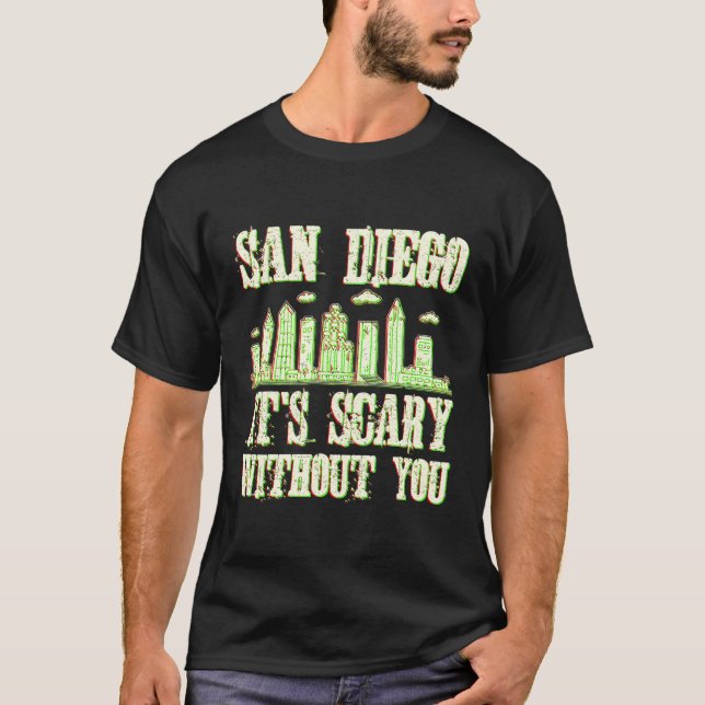 Camiseta Homens San Diego América Halloween Scar (Frente)
