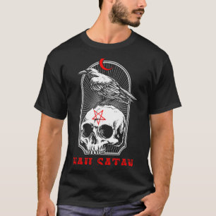 Camiseta Homens Satan Satânico Caveira Agência Governamenta