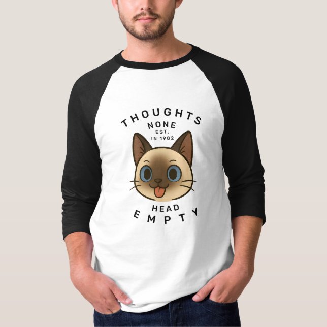 Camiseta Homens sem pensamentos Cabeça vazia Raglan (Frente)