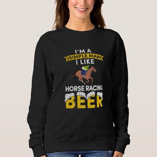 Camiseta Homens Simples Amam Corrida De Cavalos E Roupas De (Frente)