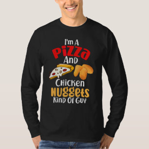 Camiseta Homens, sou um cara que gosta de pizza e nuggets d