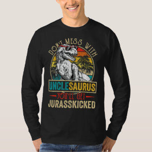 Camiseta Homens Surgem Unclesaurus Dinossauro Rex Fathe