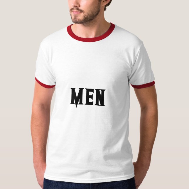 Camiseta Homens Texto ou Nome com Cor de Texto Preta Mascul (Frente)
