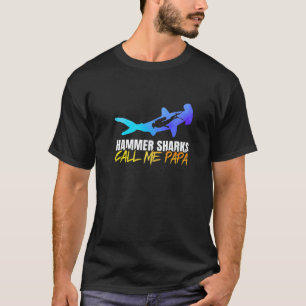 Camiseta Homens Tubarões Martelo Me Chamam De Papai Mergulh