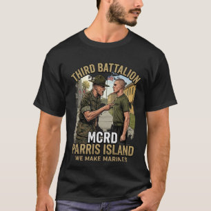 Camiseta Homens USMC Terceiro Batalhão MCRD Ilha Parris Nós