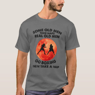 Camiseta Homens Velhos Levam Soneca Velhos Vão Fazer Boxin