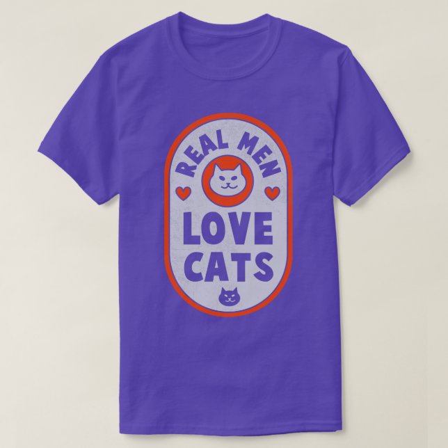 Camiseta Homens Verdadeiros Adoram Gatos Gato Pão Gato Prop (Frente do Design)