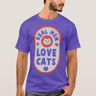 Camiseta Homens Verdadeiros Adoram Gatos Gato Pão Gato Prop