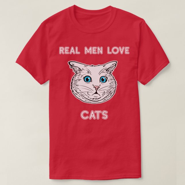 Camiseta Homens Verdadeiros Adoram Gatos Pato Pão-Pão, Gift (Frente do Design)