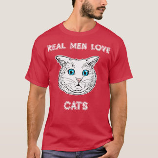 Camiseta Homens Verdadeiros Adoram Gatos Pato Pão-Pão, Gift