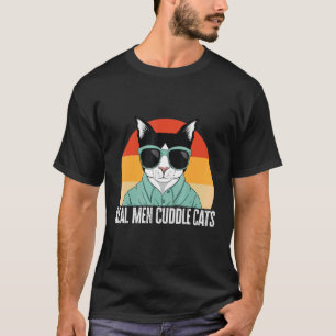 Camiseta Homens Verdadeiros Gatos-Cama Gatos-Vintagem Gatos