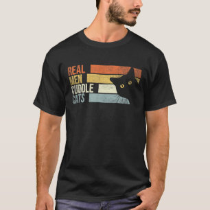 Camiseta Homens Verdadeiros Gatos Gatos Engraçados Amantes 
