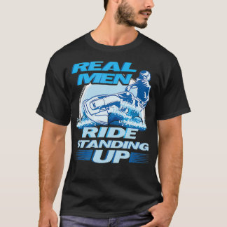 Camiseta Homens Verdadeiros Levantam Design de Esqui Jet