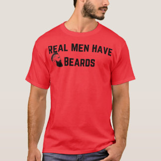 Camiseta Homens Verdadeiros Têm Barbas Barbardas e Merchand