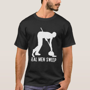 Camiseta Homens Verdadeiros Varrendo Curler Curler Ice Curl