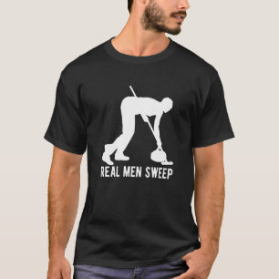 Camiseta Homens Verdadeiros Varrendo Curler Curler Ice Curl