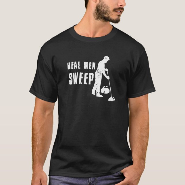 Camiseta Homens Verdadeiros Varrendo Equipe de Jogadores de (Frente)