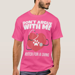 Camiseta Homens Veterinários Engraçados Mulheres Assistente