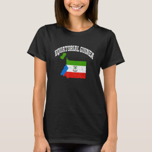 Camiseta Homens Vintage Criam Mapa Patriótico na Guiné Equa