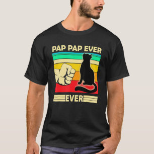 Camiseta Homens Vintage Melhor Gato Pap Pap Ever Bump Fit
