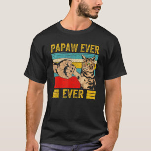 Camiseta Homens Vintage Melhor Gato Papaw Ever Bump Fit Ga